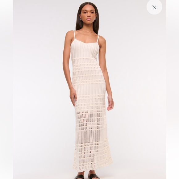 Abercrombie & Fitch Dresses & Skirts - NWT Abercrombie & Fitch Crochet-Style Maxi Dress Cream Women’s Size Large